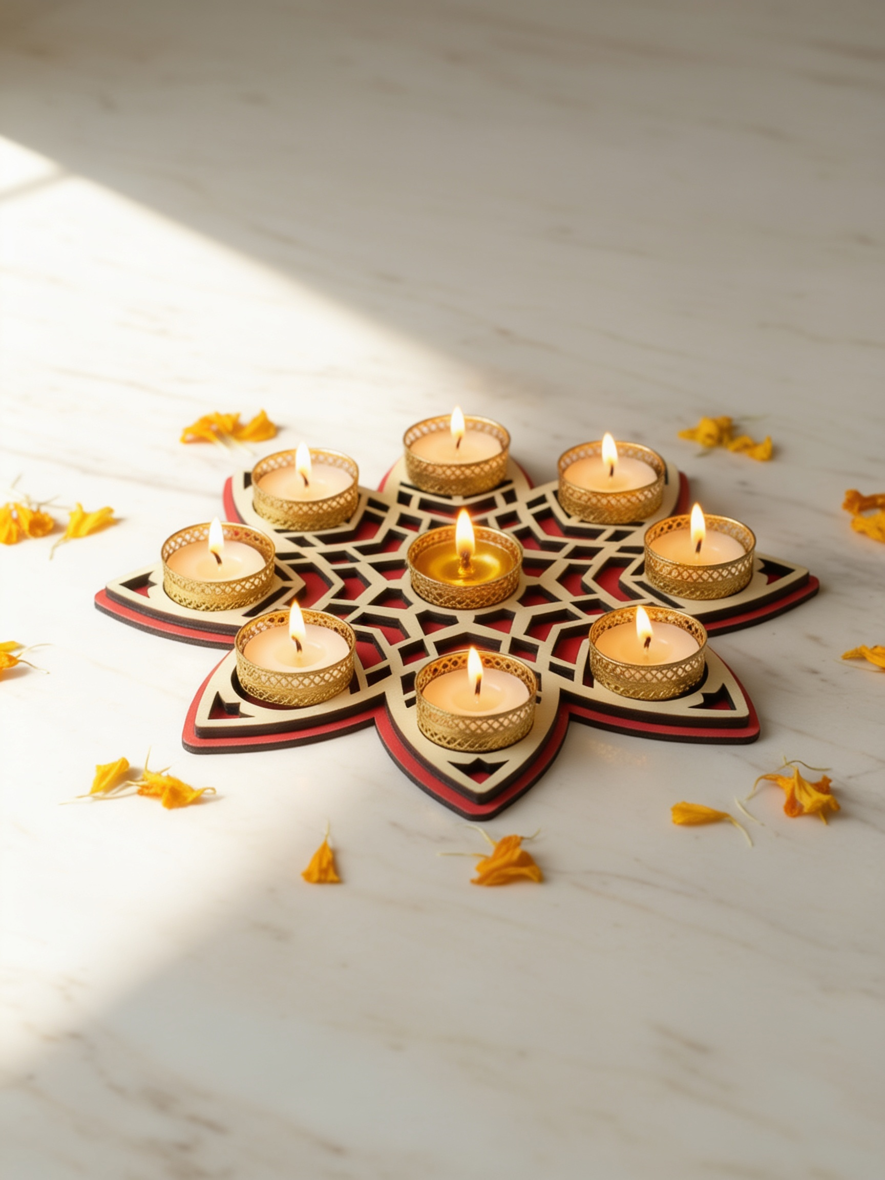 Decorative  Wooden Dhiya Light 9L